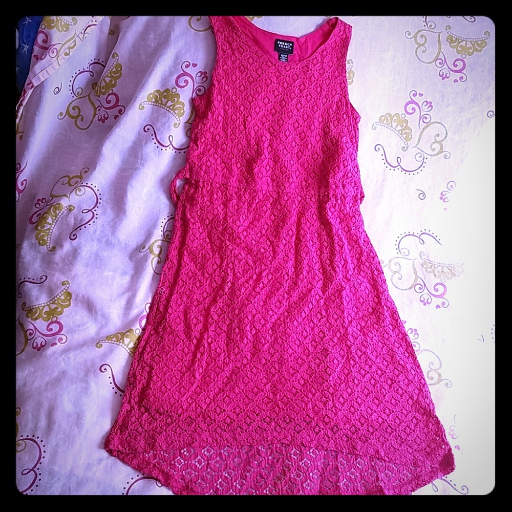 Pink sleeveless high low dress